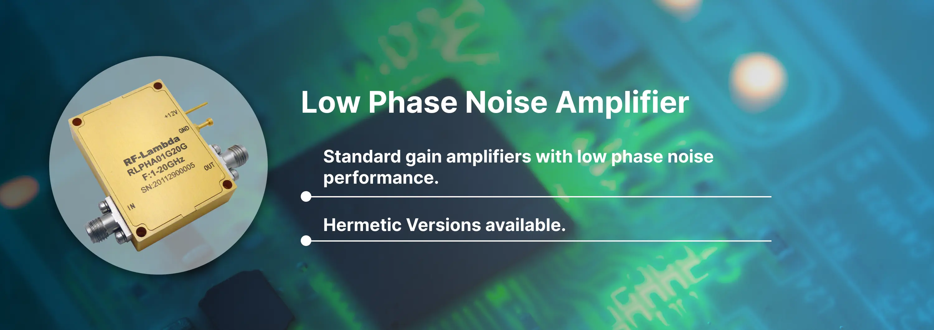 Low Phase Noise Amplifier Banner